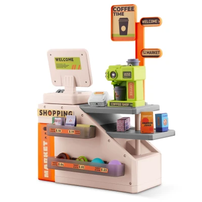 Ricokids RK-822 Dětský obchod s pokladnou, skenerem a kávovarem