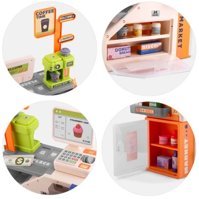 Ricokids RK-822 Dětský obchod s pokladnou, skenerem a kávovarem