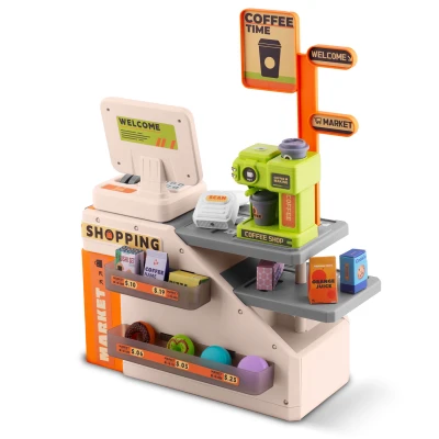 Ricokids RK-822 Dětský obchod s pokladnou, skenerem a kávovarem