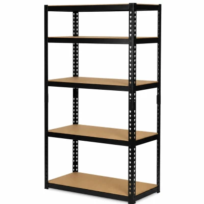 Humberg HR-854 Kovový skladovací regál, 5 polic, 183 x 90 x 40 cm, černý