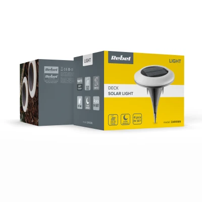 Rebel ZAR0585 Solárne záhradné LED lampy na zapichnutie - sada 4 ks