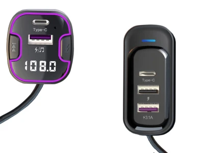 Verk 10150 Bluetooth FM transmitter do auta 5x USB (2x USB‑C), QC 3.0, LCD