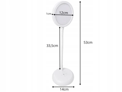 Verk 12421 Ohybná LED stolná lampa s dotykovým ovládaním, USB-C, biela