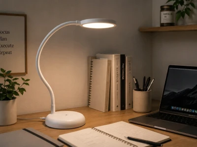 Verk 12421 Ohybná LED stolná lampa s dotykovým ovládaním, USB-C, biela