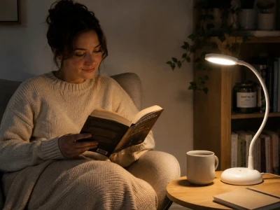 Verk 12421 Ohybná LED stolná lampa s dotykovým ovládaním, USB-C, biela