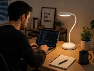 Verk 12421 Ohybná LED stolná lampa s dotykovým ovládaním, USB-C, biela