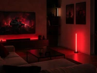Verk 12424 LED RGB stojaca lampa, 7 farieb, diaľkové ovládanie, USB, 50 cm, čierna