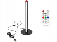 Verk 12424 LED RGB stojaca lampa, 7 farieb, diaľkové ovládanie, USB, 50 cm, čierna