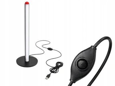Verk 12424 LED RGB stojaca lampa, 7 farieb, diaľkové ovládanie, USB, 50 cm, čierna