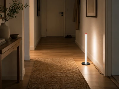 Verk 12424 LED RGB stojaca lampa, 7 farieb, diaľkové ovládanie, USB, 50 cm, čierna