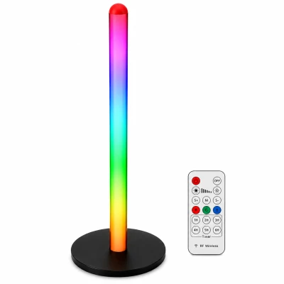 Verk 12424 LED RGB stojaca lampa, 7 farieb, diaľkové ovládanie, USB, 50 cm, čierna