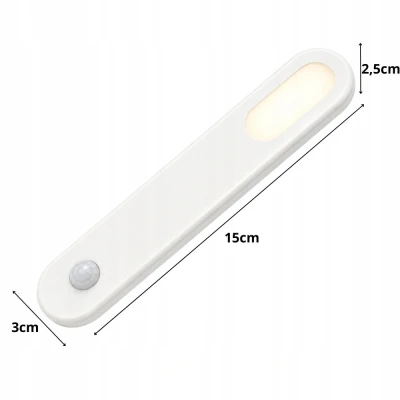 Verk 12425 LED svietidlo s pohybovým senzorom, magnetické, USB, 1,5 W, biele