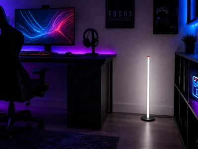 Verk 12423 LED stojaca lampa s reguláciou jasu, 3 farby svetla, 100 cm, čierna