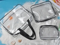 Verk 27586 Sada priehľadných cestovných kozmetických taštičiek, 3 ks