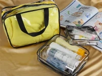 Verk 27586 Sada priehľadných cestovných kozmetických taštičiek, 3 ks