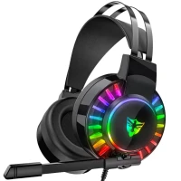 Verk 06357 Herné káblové slúchadlá s mikrofónom 7.1, RGB, USB, čierne