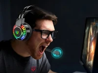Verk 06357 Herné káblové slúchadlá s mikrofónom 7.1, RGB, USB, čierne