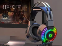 Verk 06357 Herné káblové slúchadlá s mikrofónom 7.1, RGB, USB, čierne
