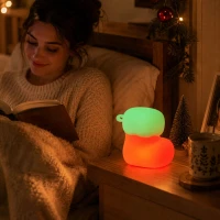 Verk 12411 LED noční lampička silikonová, USB, 3 režimy svícení, ponožka