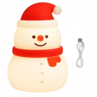 Verk 12412 Silikónová LED nočná lampička, USB, 3 režimy svietenia, snehuliak