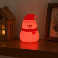 Verk 12412 Silikónová LED nočná lampička, USB, 3 režimy svietenia, snehuliak