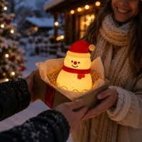 Verk 12412 Silikónová LED nočná lampička, USB, 3 režimy svietenia, snehuliak