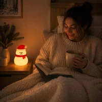 Verk 12412 Silikónová LED nočná lampička, USB, 3 režimy svietenia, snehuliak