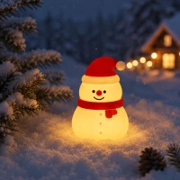 Verk 12412 Silikónová LED nočná lampička, USB, 3 režimy svietenia, snehuliak