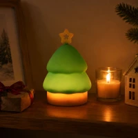 Verk 12413 LED noční lampička silikonová, USB, 3 režimy svícení, stromeček