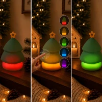 Verk 12413 LED noční lampička silikonová, USB, 3 režimy svícení, stromeček