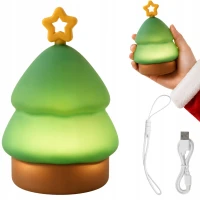 Verk 12413 LED noční lampička silikonová, USB, 3 režimy svícení, stromeček