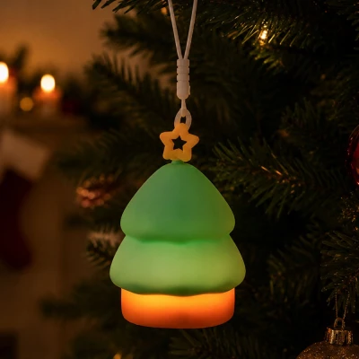 Verk 12413 LED noční lampička silikonová, USB, 3 režimy svícení, stromeček