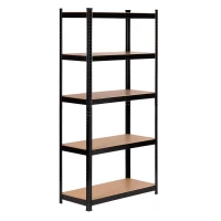 ModernHome G9040B Kovový regál 180×90×40 cm, 5 polic, nosnost 875 kg, černý