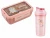 Verk 07334 Dětský svačinový set - box s příbory 1100 ml, láhev 500 ml, růžový