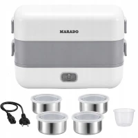 Verk 07543 Elektrický ohřívač jídla 2,2 l, 200 W, 4 nerezové nádoby, bílý