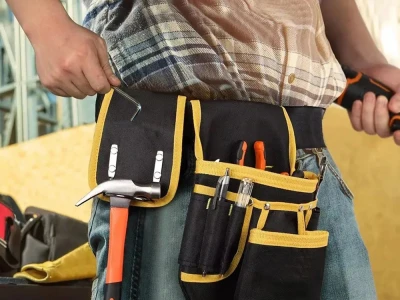 Verk 11499 Multifunkčný opasok na náradie, 22 vreciek, 120 cm, čierno-žltý