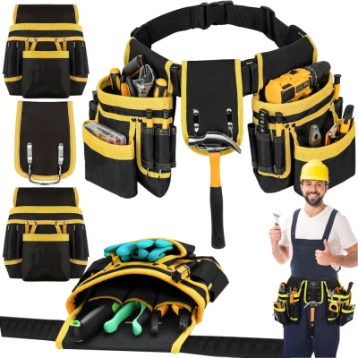 Verk 11499 Multifunkčný opasok na náradie, 22 vreciek, 120 cm, čierno-žltý
