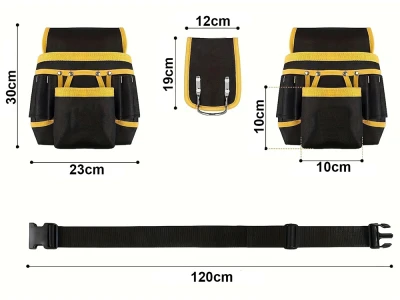 Verk 11499 Multifunkčný opasok na náradie, 22 vreciek, 120 cm, čierno-žltý