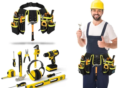 Verk 11499 Multifunkčný opasok na náradie, 22 vreciek, 120 cm, čierno-žltý