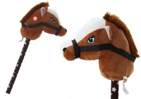 LEAN Toys 19538 Kůň na tyči Hobby Horse, krátkosrstý se zvuky, tmavě hnědý