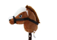 LEAN Toys 19538 Kůň na tyči Hobby Horse, krátkosrstý se zvuky, tmavě hnědý