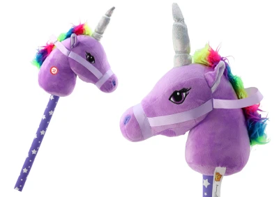 LEAN Toys 19541 Jednorožce na tyči se zvuky Hobby Horse, fialový