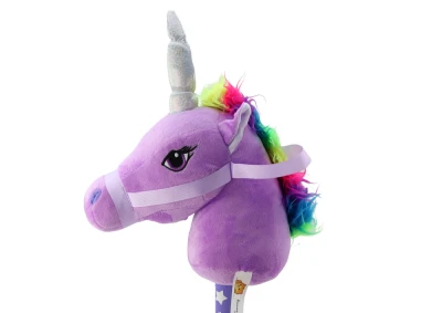 LEAN Toys 19541 Jednorožce na tyči se zvuky Hobby Horse, fialový