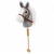LEAN Toys 30981 Kůň na tyči se zvuky a kolečky, Hobby Horse, 100 cm, šedý