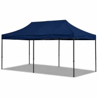 LEAN 29334 Záhradný stan s nožnicovým rámom 3 x 6 m, 3 bočné steny, modrý