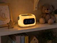 Verk 12415 Multifunkčná LED nočná lampička s hodinami, budíkom a časovačom, ružová