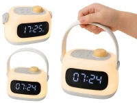 Verk 12415 Multifunkčná LED nočná lampička s hodinami, budíkom a časovačom, ružová
