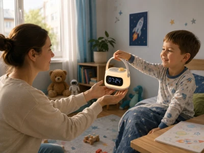 Verk 12415 Multifunkčná LED nočná lampička s hodinami, budíkom a časovačom, ružová