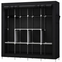 RealG RC-K-2601 Dvojitá skříň na oblečení 175×45×170 cm, černá