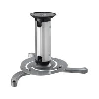 Cabletech UCH0100 Stropní držák projektoru, nosnost 10 kg, otočný 360°, stříbrný